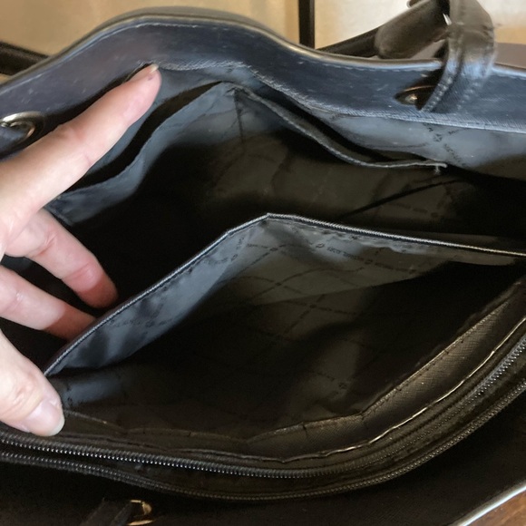 MICHAEL KORS CANVAS TOTE SHOULDERBAG BLACK LARGE PRELOVED - Picture 11 of 12